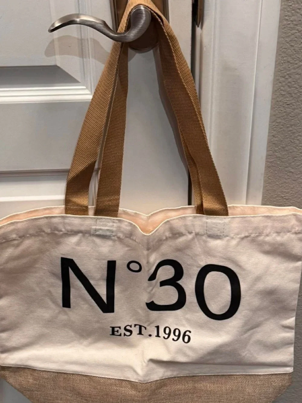 N°30 2pc Canvas Tote 17x14in & Matching Pouch 9x7in new in package